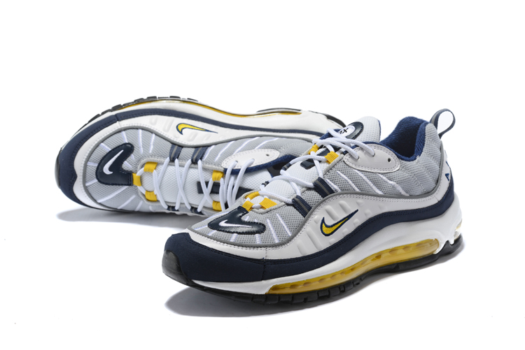 Men Supreme x NikeLab Air Max 98 Grey Blue Yellow